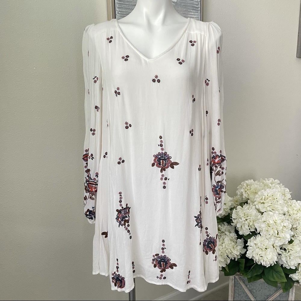 Free People Oxford Embroidered Mini Dress Size XS